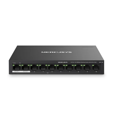 Switch Mercusys MS110P 10 θυρών 10/100Mbps desktop με 8 θύρες PoE+ και συνολική ισχύ 65W