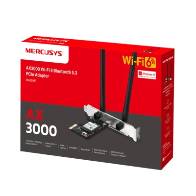Προσαρμογέας Adapter PCIe AX3000 Wi‐Fi 6 και Bluetooth 5.3 με 2 κεραίες, WPA3 και υποστήριξη Windows 10/11