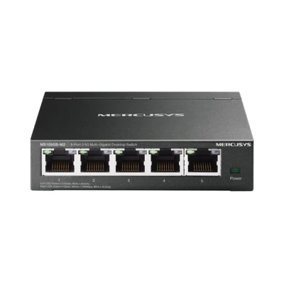 Desktop switch δικτύου 5 θυρών 2.5G Multi-Gigabit Mercusys MS105GS-M2 επιτραπέζιος, plug & play, αθόρυβος χωρίς ανεμιστήρα με μεταλλικό περίβλημα
