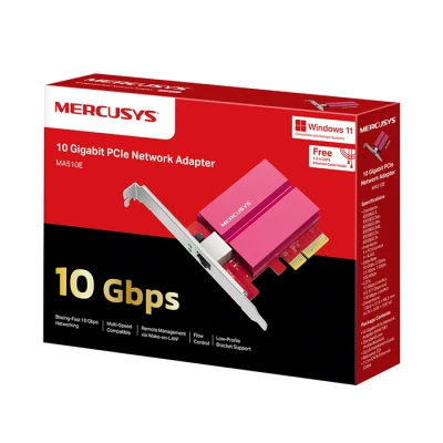 Κάρτα δικτύου PCIe 10 Gigabit Mercusys MA510E με θύρα RJ45 και υποστήριξη Wake-on-LAN