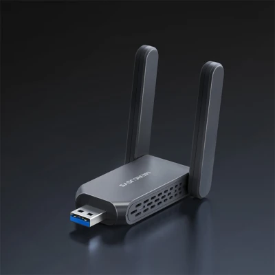 Ασύρματος αντάπτορας Adapter USB Wi-Fi 7 BE6500 με 2 εξωτερικές high-power κεραίες και σύνδεση USB 3.0