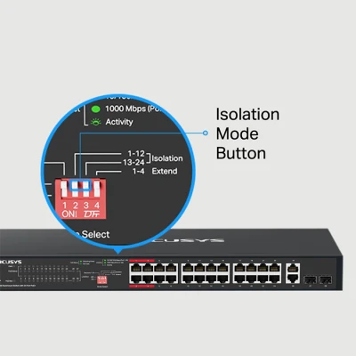 Network switch rackmount Mercusys MS128GP 28 θυρών με 24 θύρες Gigabit PoE+, 2 Gigabit uplink και 2 combo Gigabit SFP