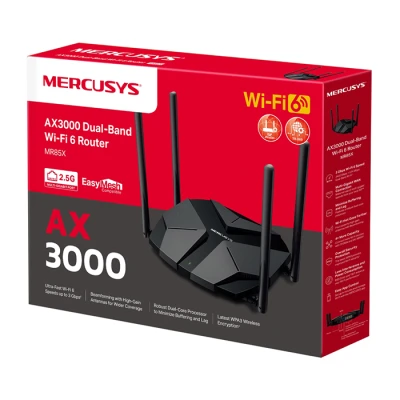 Router Wi-Fi 6 AX3000 Mercusys MR85X dual-band με θύρα 2.5Gbps WAN, 4 εξωτερικές κεραίες και υποστήριξη EasyMesh