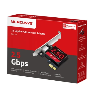 Κάρτα δικτύου PCIe 2.5 Gigabit Mercusys MA310E με θύρα RJ45, Wake-on-LAN και στήριγμα low-profile