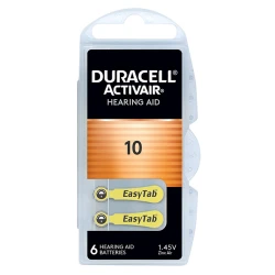 Μπαταρία ακουστικών βαρηκοΐας Duracell ActivAir 10 1.45V zinc-air σε blister 6 τεμαχίων