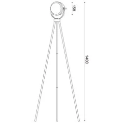 Επιδαπέδιο φωτιστικό vintage 1 x Ε14 με design προβολάκι και στήριξη σε τρίποδο σε μαύρο χρώμα