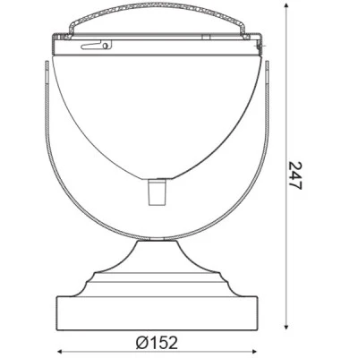 Μεταλλικό φωτιστικό επιτραπέζιο με design προβολάκι και δυνατότητα περιστροφής σε μαύρο χρώμα