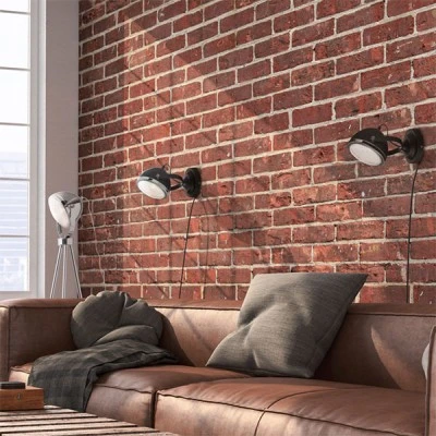 Μεταλλικό φωτιστικό επιτραπέζιο με design προβολάκι και δυνατότητα περιστροφής σε μαύρο χρώμα