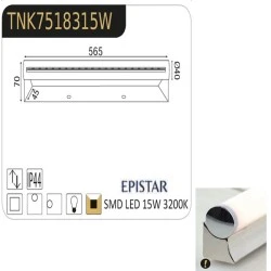 Led φωτιστικό μπάνιου επίτοιχο 15W 3200k θερμό λευκό φως στεγανό IP44