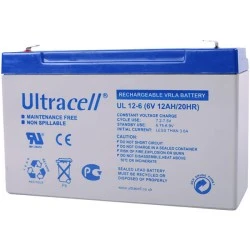 Μπαταρία μολύβδου ULTRACELL 6V 12Ah τύπος terminal F1 151x51x94
