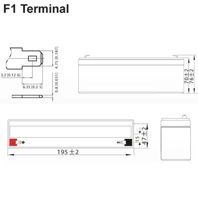 Μπαταρία μολύβδου ULTRACELL 12V 4Ah τύπος terminal F1 90x70x101