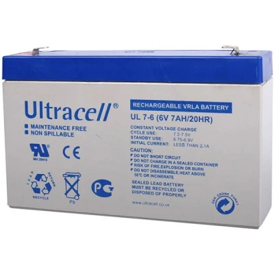Μπαταρία μολύβδου ULTRACELL 6V 7Ah τύπος terminal F1 151x34x94