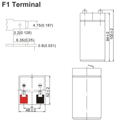 Μπαταρία μολύβδου ULTRACELL 4V 4.5Ah τύπος terminal F1 525x48x94