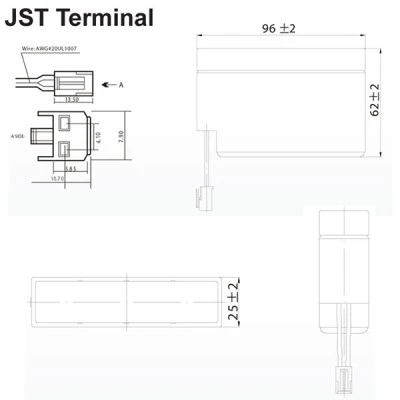 Μπαταρία μολύβδου ULTRACELL 12V 0.8Ah terminal F1 96x25x62
