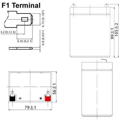 Μπαταρία μολύβδου ULTRACELL 12V 2.9Ah τύπος terminal F1 79x59x99 Μπαταρία μολύβδου ULTRACELL 12V 2.9Ah τύπος terminal F1 79x59x99