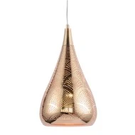 Μεταλλικό φωτιστικό διάτρητο με design σταγόνας μοντέρνο κρεμαστό και μονόφωτο για λάμπα Ε27