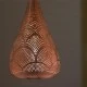 Χάλκινο φωτιστικό διάτρητο με design σταγόνας κρεμαστό και μονόφωτο για λάμπα Ε27