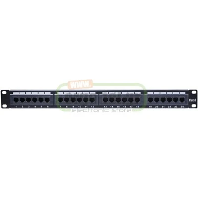PATCH PANEL GOOBAY 93866 ΚΑΤΗΓΟΡΙΑΣ CAT 6 UTP 24 ΘΥΡΩΝ ΣΕ ΜΑΥΡΟ ΧΡΩΜΑ