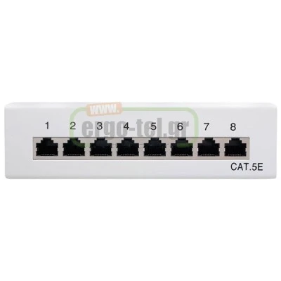 PATCH PANEL GOOBAY 68882 ΚΑΤΗΓΟΡΙΑΣ CAT 5e 8 ΘΥΡΩΝ ΣΕ ΓΚΡΙ ΧΡΩΜΑ