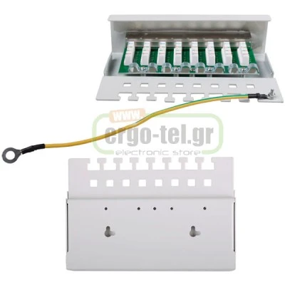 PATCH PANEL GOOBAY 68882 ΚΑΤΗΓΟΡΙΑΣ CAT 5e 8 ΘΥΡΩΝ ΣΕ ΓΚΡΙ ΧΡΩΜΑ