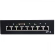 Patch panel GOOBAY 96105 κατηγορίας CAT 6 STP 8 θυρών σε μαύρο χρώμα