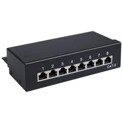 Patch panel GOOBAY 96105 κατηγορίας CAT 6 STP 8 θυρών σε μαύρο χρώμα