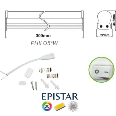 Led φωτιστικό πάγκου κουζίνας 300mm 5W 230VAC 3000k θερμό λευκό φως 370lm με διακόπτη Led φωτιστικό πάγκου κουζίνας 300mm 5W 230VAC 3000k θερμό λευκό φως 370lm με διακόπτη