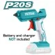 Πιστόλι κόλλας μπαταρίας λιθίου TOTAL TGGLI2001 100W 20V με χρόνο προθέρμανσης 60sec