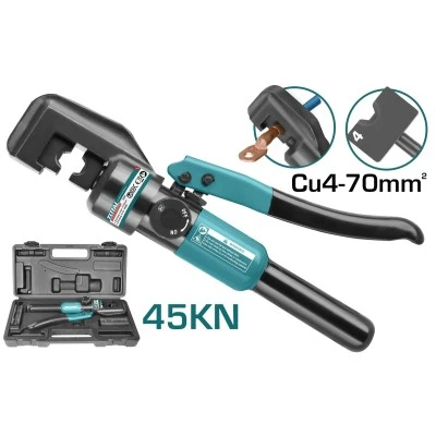 Υδραυλική πρέσα ακροδεκτών TOTAL THCT070 Cu 4-70mm2 με 45 ΚΝ δύναμη πρεσαρίσματος
