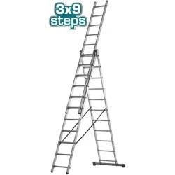 Σκάλα αλουμινίου επαγγελματική TOTAL THLAD03391 3Χ9 σκαλοπάτια