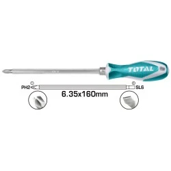 Κατσαβίδι μαγνητικό διπλό TOTAL THT250206 PH2 + SL6.3 X 160