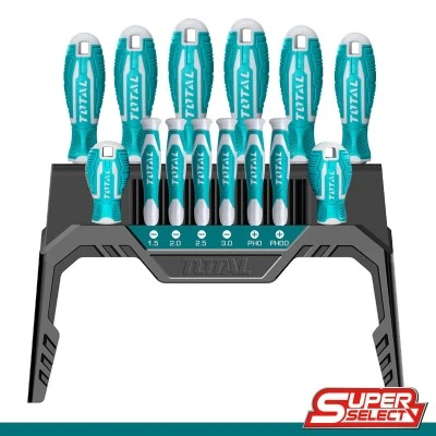 Σετ κατσαβίδια TOTAL THT250614 14 τεμάχια σε βάση SUPER SELECT Σετ κατσαβίδια TOTAL THT250614 14 τεμάχια σε βάση SUPER SELECT