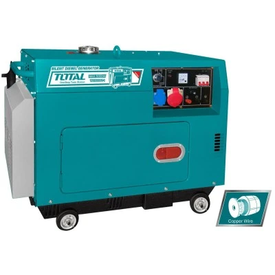 Ηλεκτρογεννήτρια TOTAL DIESEL TP250003 5000W τριφασική κλειστού τύπου με ρόδες & λαβές μεταφοράς
