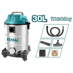 Σκούπα ξηράς & υγρής αναρρόφησης TOTAL TVC13301 1300W 230V 50Hz με inox κάδο 30Lit