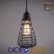 GloboStar® DROPS 01059 Vintage Industrial Κρεμαστό Φωτιστικό Οροφής Πολύφωτο Μαύρο Μεταλλικό Πλέγμα