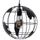 GloboStar® EARTH 01205 Vintage Κρεμαστό Φωτιστικό Φιγούρα Μονόφωτο 1 x E27 IP20 Μαύρο Μέταλλο - Μ30 x Π30 x Υ30cm