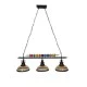 GloboStar® BILLIARD SERIES 01280 Vintage Κρεμαστό Φωτιστικό Φιγούρα Τρίφωτο 3 x E27 IP20 Mαύρο Μέταλλο με Μελί Γυαλί - Μ96 x Π25 x Υ30cm