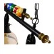 GloboStar® BILLIARD SERIES 01280 Vintage Κρεμαστό Φωτιστικό Φιγούρα Τρίφωτο 3 x E27 IP20 Mαύρο Μέταλλο με Μελί Γυαλί - Μ96 x Π25 x Υ30cm