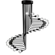 Μοντέρνο φωτιστικό οροφής πολύφωτο STAIRS μαύρο μεταλλικό 26xE27 IP20 Μ80xΠ80xΥ95cm