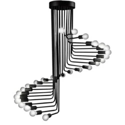 Μοντέρνο φωτιστικό οροφής πολύφωτο STAIRS μαύρο μεταλλικό 26xE27 IP20 Μ80xΠ80xΥ95cm