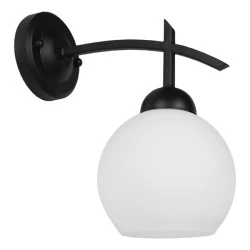 Φωτιστικό τοίχου απλίκα με ντουί 1 x E27 AC 220-240V IP20  μαύρο & λευκό Μ24 x Π15 x Υ27cm