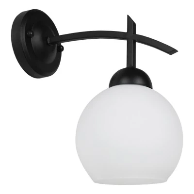 Φωτιστικό τοίχου απλίκα με ντουί 1 x E27 AC 220-240V IP20  μαύρο & λευκό Μ24 x Π15 x Υ27cm