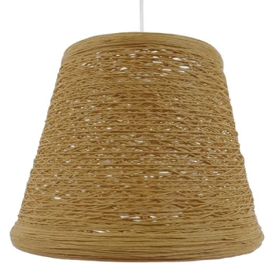 Boho κρεμαστό φωτιστικό PLAYROOM μονόφωτο μπεζ ξύλινο ψάθινο Rattan Φ30 1 x E27 AC 220-240V