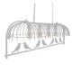 GloboStar® NIDUS 01403 Vintage Industrial Κρεμαστό Φωτιστικό Οροφής Πολύφωτο 4 x E27 Λευκό Μεταλλικό Πλέγμα Μ105 x Π37 x Y36.5cm