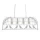 GloboStar® NIDUS 01403 Vintage Industrial Κρεμαστό Φωτιστικό Οροφής Πολύφωτο 4 x E27 Λευκό Μεταλλικό Πλέγμα Μ105 x Π37 x Y36.5cm