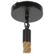 GloboStar® LANTERN 01186 Vintage Κρεμαστό Φωτιστικό Ανάρτηση Μονόφωτο 1 x E27 IP20 Μαύρο & Χρυσό Μέταλλο με Μπεζ Σχοινί - Μ15 x Π15 x Υ24cm
