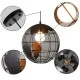 GloboStar® EARTH 01205 Vintage Κρεμαστό Φωτιστικό Φιγούρα Μονόφωτο 1 x E27 IP20 Μαύρο Μέταλλο - Μ30 x Π30 x Υ30cm
