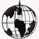 GloboStar® EARTH 01205 Vintage Κρεμαστό Φωτιστικό Φιγούρα Μονόφωτο 1 x E27 IP20 Μαύρο Μέταλλο - Μ30 x Π30 x Υ30cm