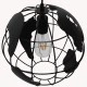 GloboStar® EARTH 01205 Vintage Κρεμαστό Φωτιστικό Φιγούρα Μονόφωτο 1 x E27 IP20 Μαύρο Μέταλλο - Μ30 x Π30 x Υ30cm