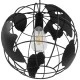 GloboStar® EARTH 01205 Vintage Κρεμαστό Φωτιστικό Φιγούρα Μονόφωτο 1 x E27 IP20 Μαύρο Μέταλλο - Μ30 x Π30 x Υ30cm